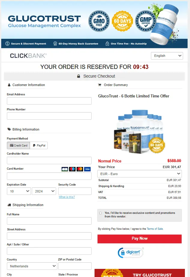 GlucoTrust Order Form